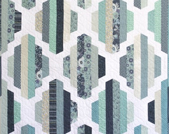 Modern Quilt Pattern, PDF Instant Download, Garden Lattice Quilt Pattern in two sizes, Full and Throw, 2 1/2" strips, Jelly Roll friendly!