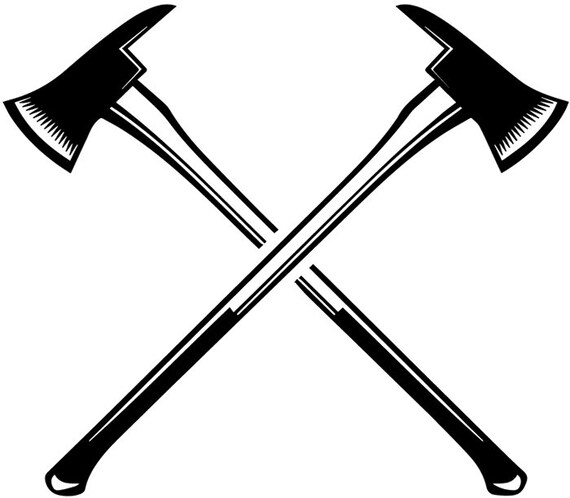 Firefighter Logo 29 Firefighting Rescue Axes Fireman Fighting