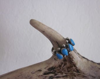 Sterling Silver and Turquoise teardrop Native American ring sz. 6