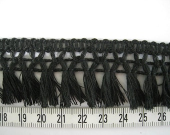 3 to 6 yards Fringe Trim Tassel Trim 3.2 cm - Choose your own yards - Black