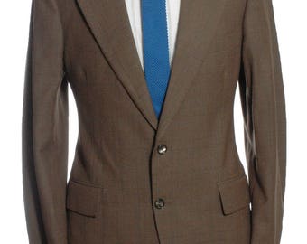 Vintage 1970's Alexandre Brown Check Wool Suit 38 S - www.brickvintage.com