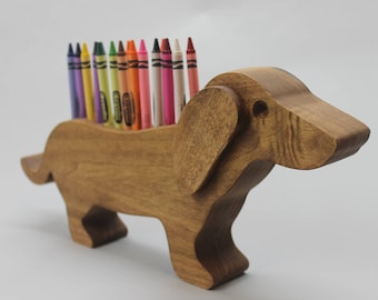 Dachshund crayon holder