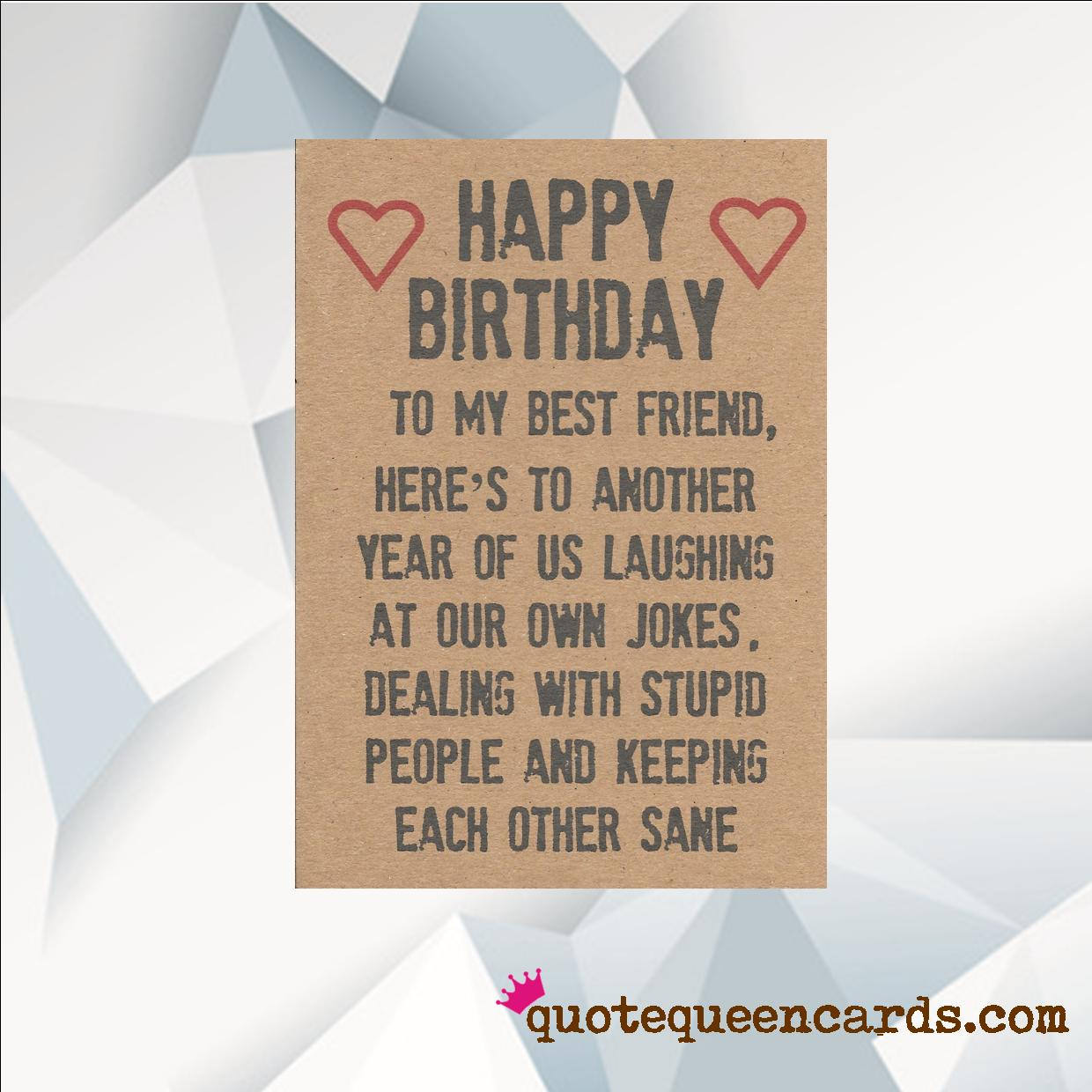 Happy Birthday BEST FRIEND Funny Birthday Card For Friend