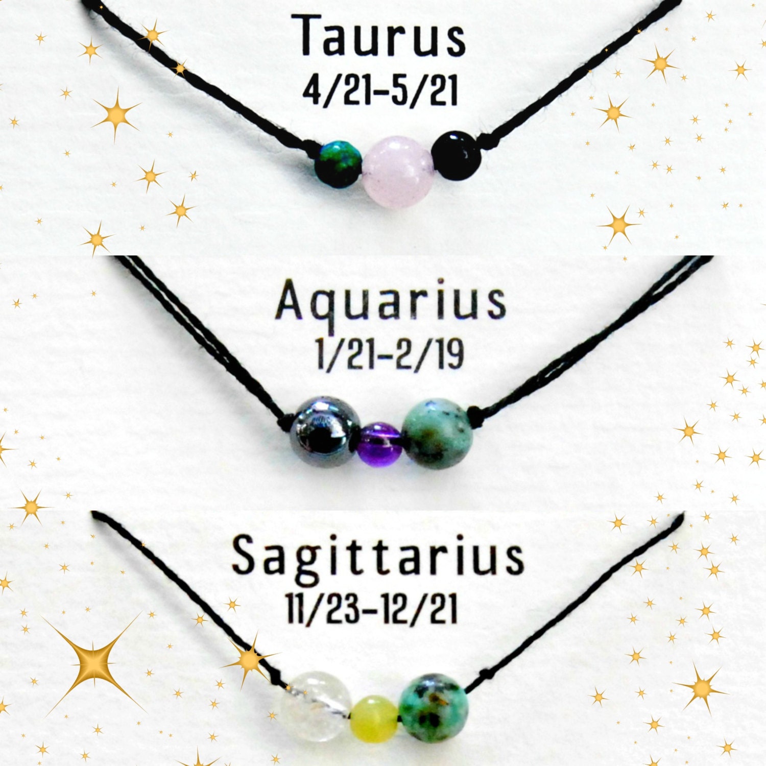 Zodiac Healing Crystals/Stones String Bracelet