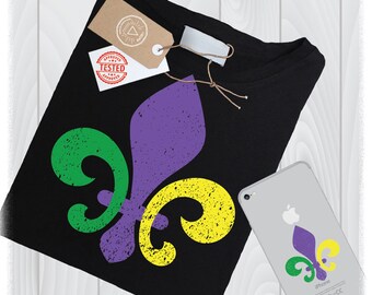 Distressed Fleur De Lis SVG Files Grunge Designs Cut Files - Fleur De Lis Mardi Gras Svg - Mardi Gras Fleur De Lis Svg - Instant Download