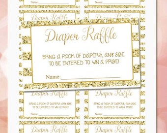 Printable Diaper Raffle Tickets Baby Shower Instant Download