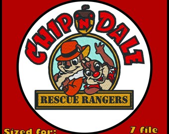 Chip and Dale Rescue Rangers Large - Machine Embroidery File Download Digital Download