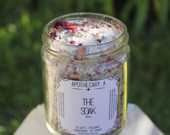 Rose Lavender Bath Soak * Organic Bath Salts * Handmade Vegan Healing & Relaxing Home Spa Luxuries