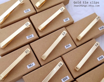 GOLD Tie Clip,gold color,Groomsmen gift, Skinny Tie clip, short, Groomsmen tie clip, Wedding, Custom Tie Clip, gift for him, dad, boy friend