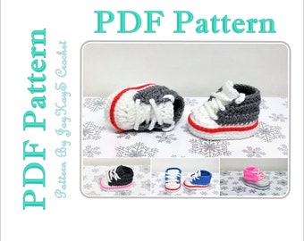 Converse Shoe Pattern Crochet Baby Sock Monkey Sneaker