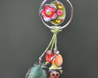 Necklace with polymer clay character