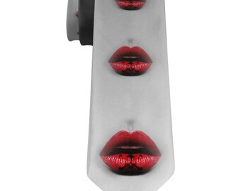 Halloween Kiss of Death Lips All Over Neck Tie