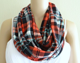 Stripe Circle Scarf. Stripe Infinity Scarf. Soft Loop Scarf.