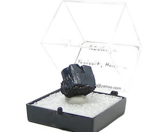 Azurite Blue Crystal Thumbnail Mineral Specimen from an estate geo collection mined in Morocco in museum display box