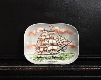 Vintage Ship Wall Plaque | U.S.S. Constitution - 1797 | Old Ironsides | Porcelain