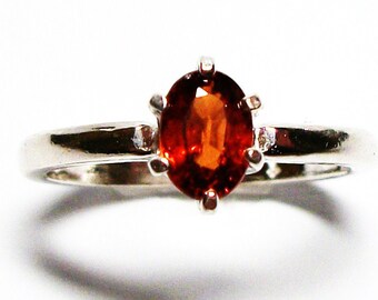 Madeira citrine ring, citrine ring, citrine, red orange ring, solitaire ring, birthstone ring, s 4 1/2 "Sunset"