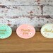 48 Thank You Stickers - Pink Mint White Oval with Metallic Gold Foil - Rustic Wedding Pastel - Favor Favour Sticker - Envelope Seals