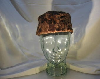 Vintage Fur Pill Box Hat - 1930's