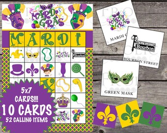 Mardi Gras Bingo Free Printable