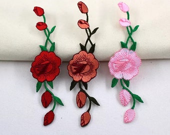 rose patch long flower patch for vans embroidered gorgeous high guality vans embroidered patch iron on patch iron on patches sew on patch