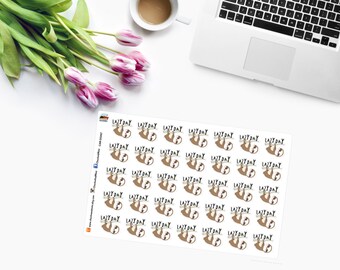 LAZY DAY SLOTH Planner Stickers CAM00267