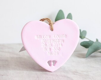 Personalised baby keepsake gift, baby boy gift, baby girl gift, new baby gift, baby heart, newborn gift, baby feet, grey baby