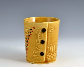 Small cup for tea or wine with Buttons by Charan Sachar - Ready to Ship
