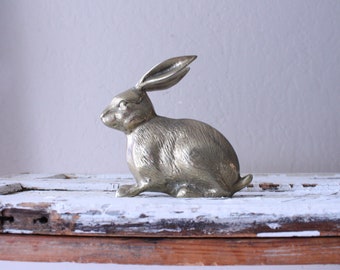 Vintage Brass Bunny Rabbit // Solid Brass