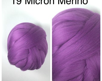Purple Merino Top / 19 Micron Merino Roving / Tahiti Merino Spinning / Superfine Merino / 2oz 4oz 8oz