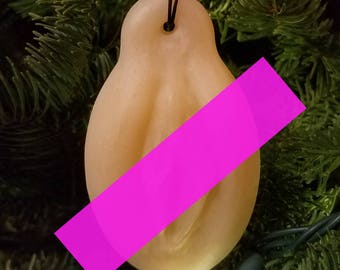 Tree Kitty - Translucent Peach - Christmas Ornament