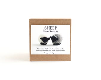 DIY Kit - Sheep Needle Felting Kit - Needle Felted Animal Kit