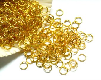 50/100 Gold Plated Jump Rings 4mm, Open Loop - 8-2