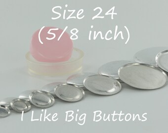 Size 24 (5/8 Inch / 15mm) Cover Button/Self Covered Buttons CHOOSE Back, Quantity, Tool, Template