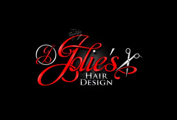 Hair Salon Logo with Scissors Beauty Salon Logo Hair Stylist