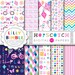 Hopskotch Digital Paper for summer, kids, kites, chevron, play, bikes, games, scrapbook, Instant Download
