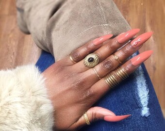 Summer Glossy Press on Nails/Rhinestones/Any shape/Any Size/ False Nails/ Glue on Nails