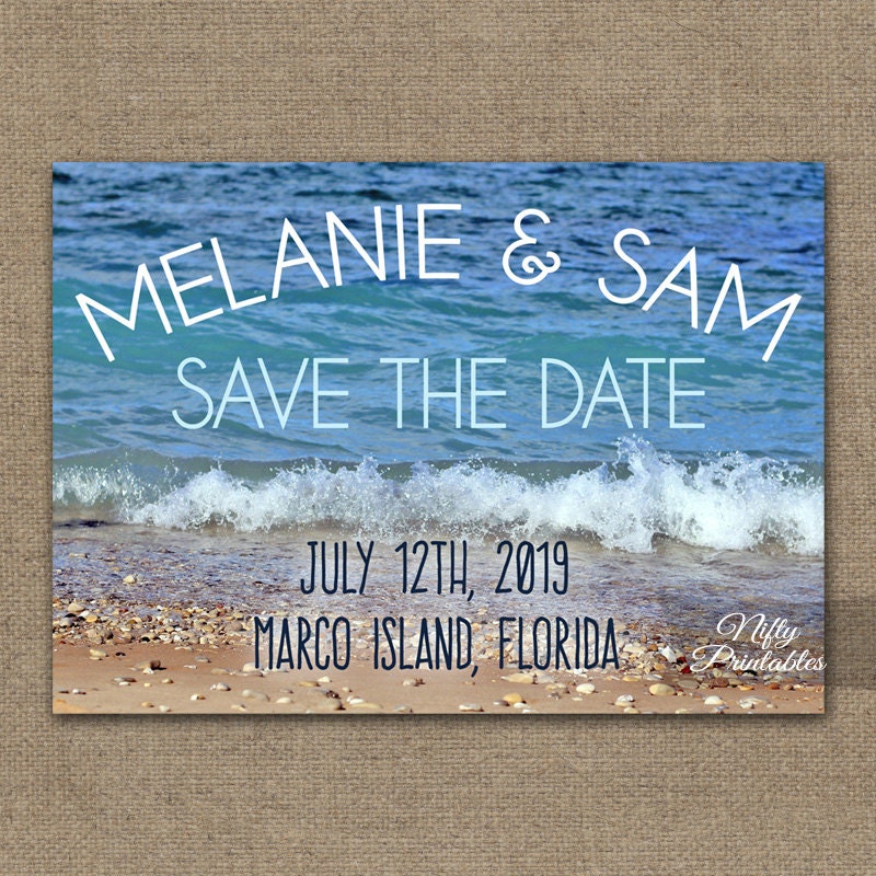 Save The Date Beach Wedding Invitations