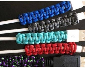 USB-Lightning (Made for iPhone) cords wrapped in paracord (2 sizes)