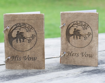 Wooden Vow Books Rustic Wedding Tree Vow Books Wedding Vows Country Wedding Decor Wood Guest Book