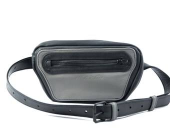 Maruu Leather gray fanny pack bag
