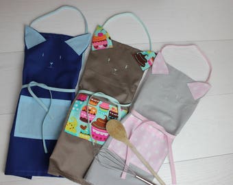 Children's aprons-kids Cook opens Kitty