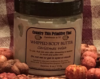 Sale/ Christmas Wish Whipped Body Butter/ Lotion/ Country This Primitive That