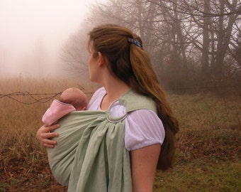 Baby Sling, Linen Sling, Ring Sling, Baby Carrier, Linen RS, baby shower gift, newborn sling, summer sling, toddler sling, DVD included