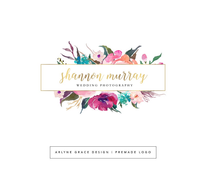 Premade Logo Watercolor Logo Predesigned Logo Premade Logo Watercolor Logo Predesigned Logo