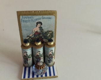 Miniature Dollhouse 1:12th scale Cologne Perfume Display