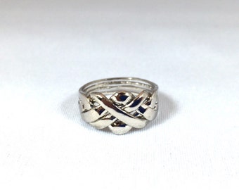 Puzzle Ring , Sterling Silver ,The Orignal Friendship Ring.