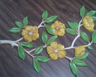 DOGWOOD WALL DECOR by Dart, 21" x 14", 1960s