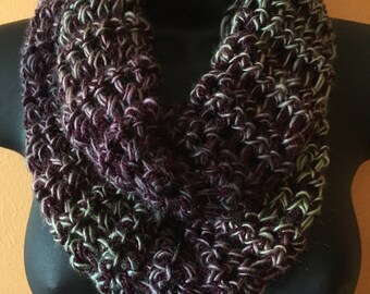 Shades of wine and green infinity scarf