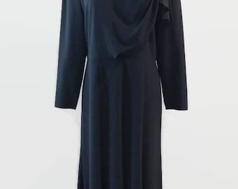 Black Vintage Lilli Ann Long Sleeve Dress 1980s