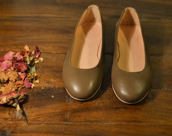 Chocolate brown Leather Ballet Flats - ballerina pumps- ballerina flats- ballerina shoes- ballet slippers- ballet shoes